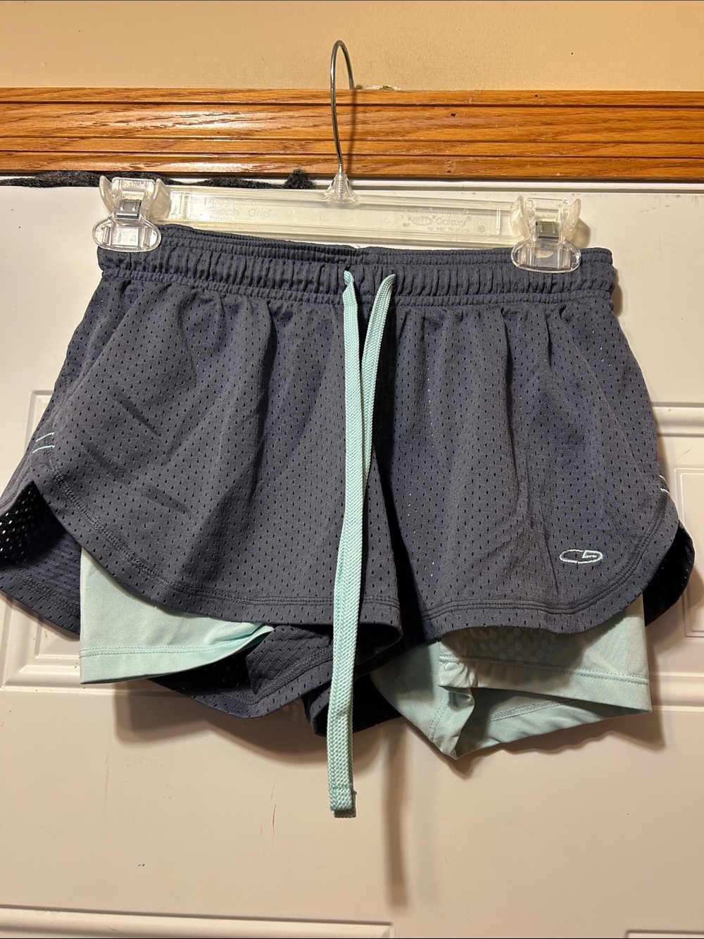 Athletic Layered Women’s Shorts - Gray with Mint XS